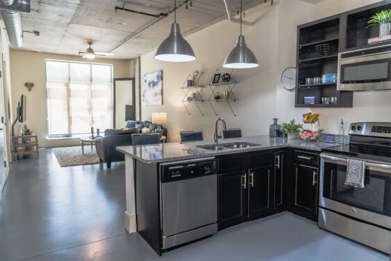 Furnished apartment kitchen